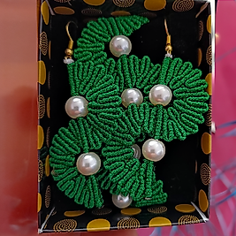 El Yapımı Makrome Takı Seti – Bileklik & Küpe