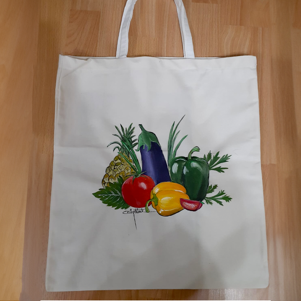 El Boyaması Bez Çanta – Sebzeler